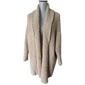 Free People Sz XS Oversized Tan Cozy Knit Teddy Fall Essential layering Cardigan